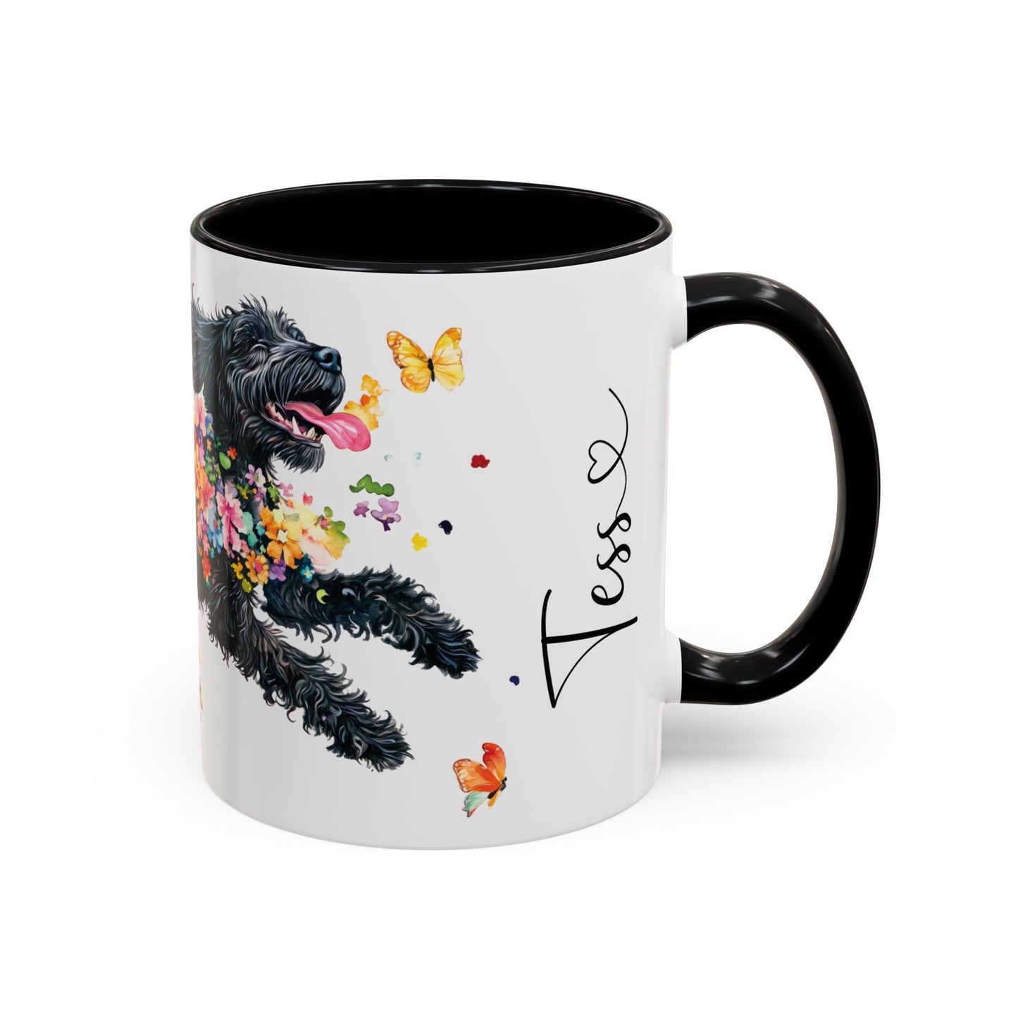 Portugese Water Dog Personalized Accent Mugs, 11oz