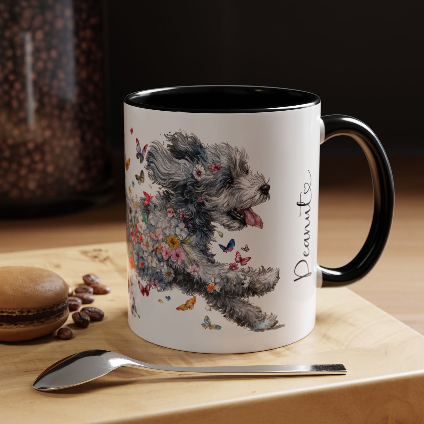 Aussie Doodle #2 Personalized Colorful Accent Mugs, 11oz