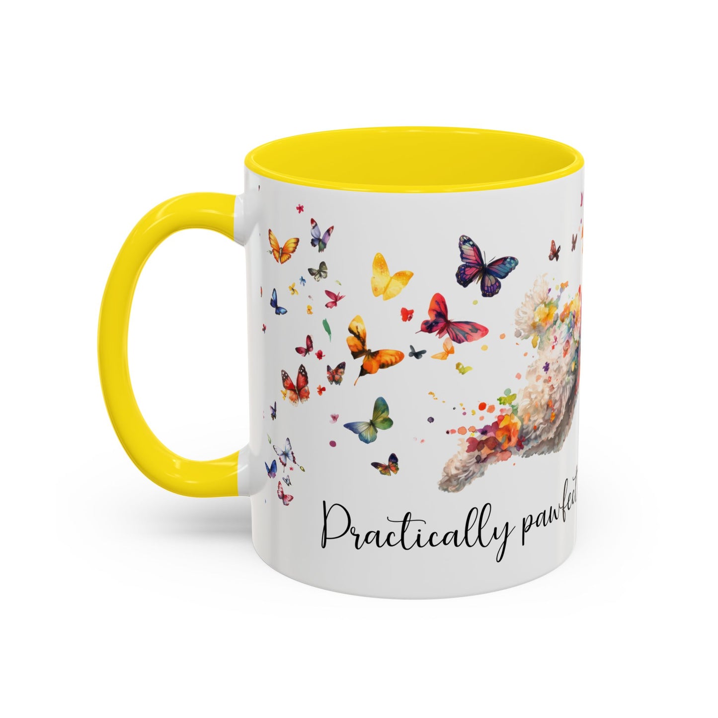 Poodle #1 - Practically Pawfect in every way. Personalised Colorful Accent Mugs, 11oz