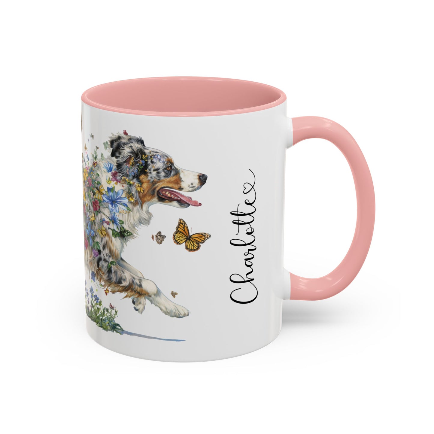 Australian Shepherd Blue Merle Personalized Accent Mugs, 11oz