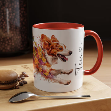 Border Collie Red Merle, Personalized Accent Mugs, 11oz