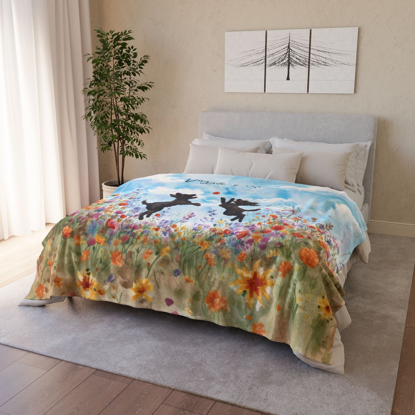 Pumi floral Personalised Blanket