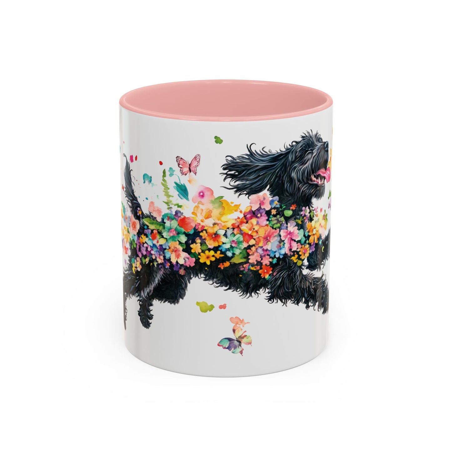 Portugese Water Dog Personalized Accent Mugs, 11oz