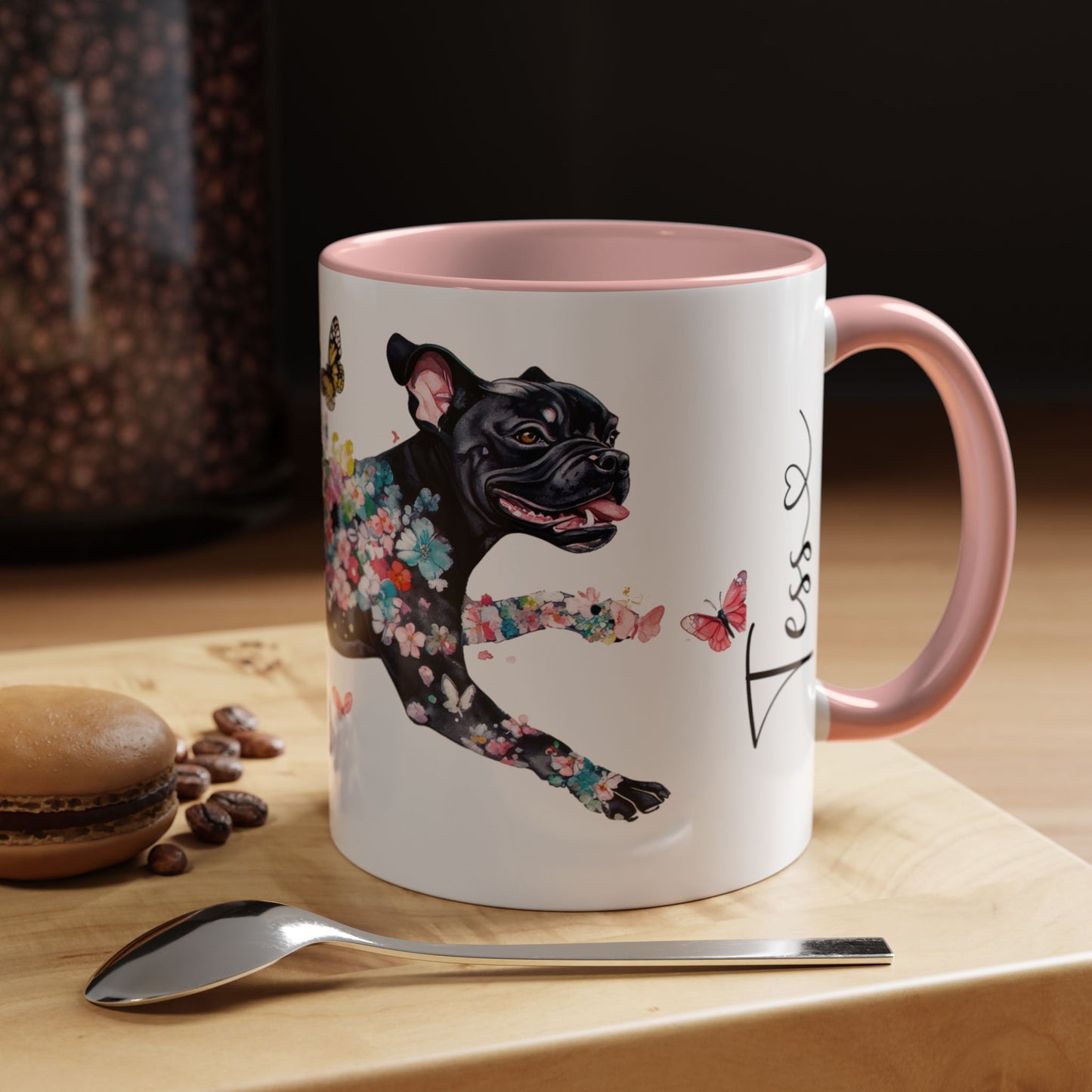 Black Boxer Personalized Accent Mugs, 11oz