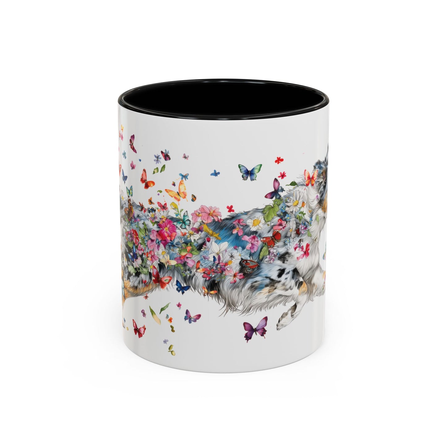 Aussie Doodle Blue Merle Personalized Accent Mugs, 11oz
