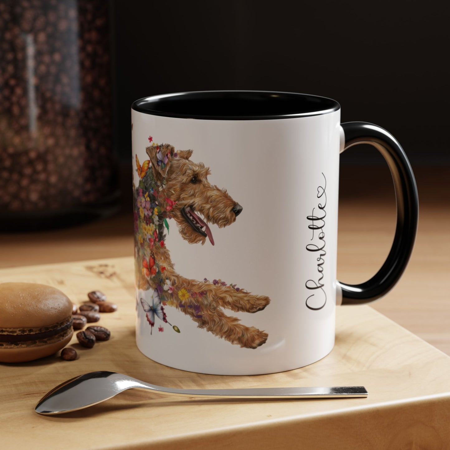Airedale Terrier Personalized Accent Mugs, 11oz