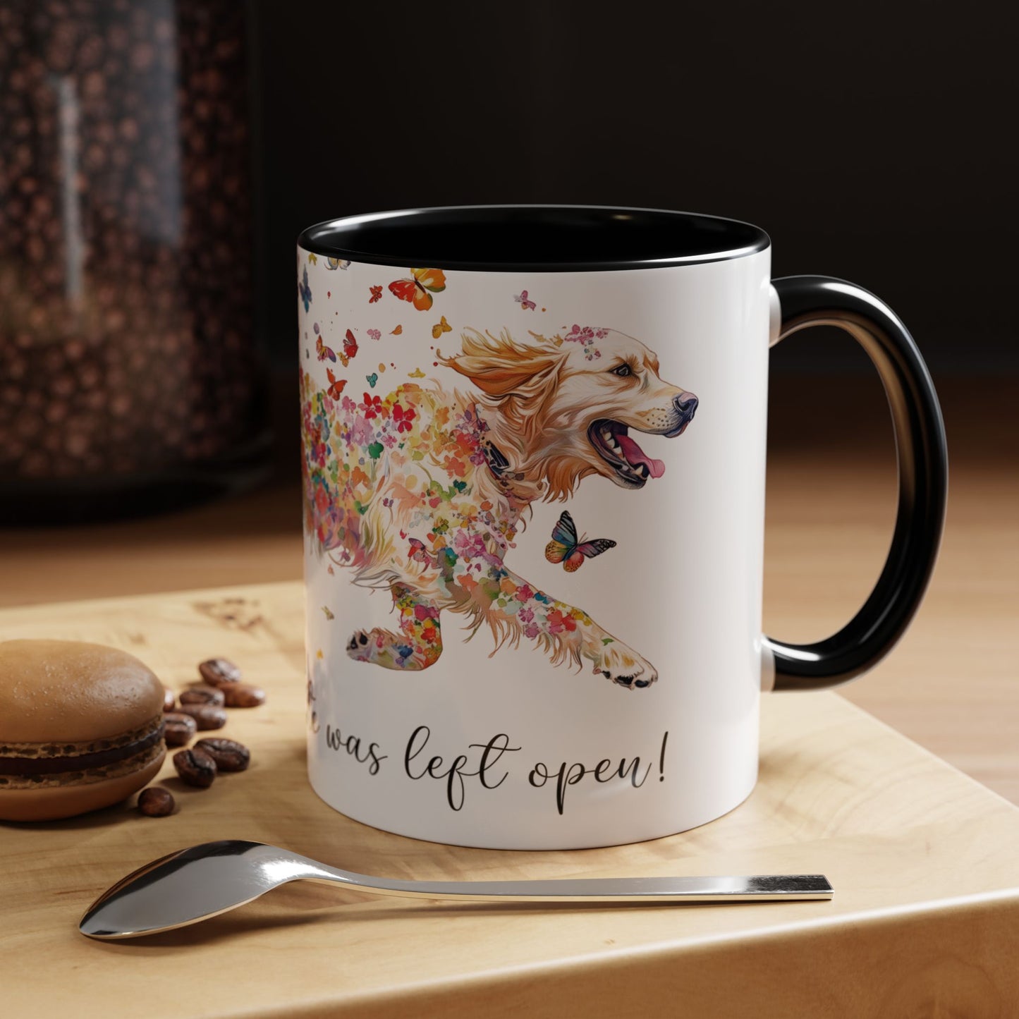 Golden Retriever #1 “Live like the gate was left open" Accent Mugs, 11oz