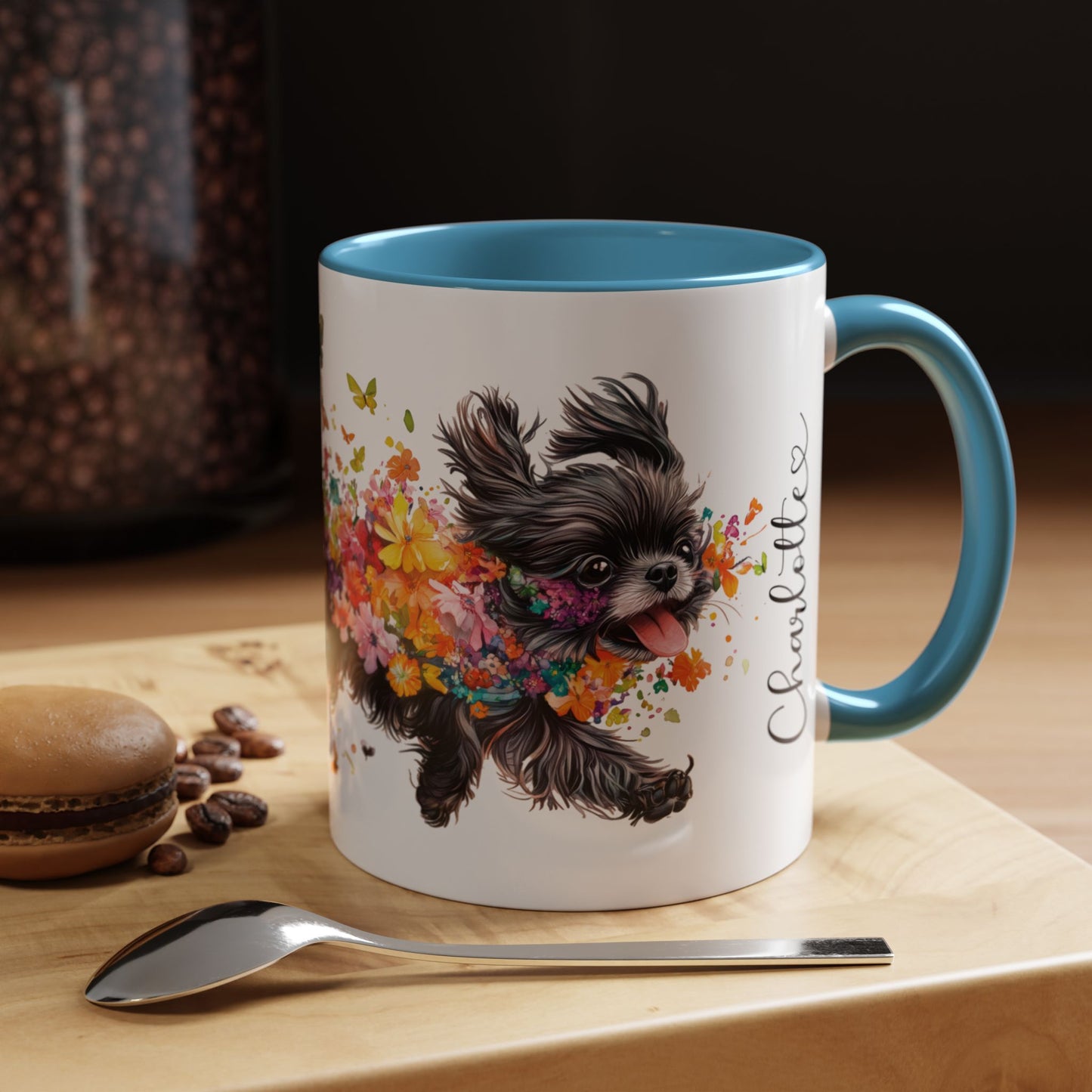 Peekingese #4 Personalized Accent Mugs, 11oz