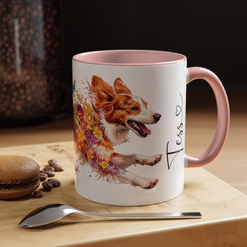 Border Collie Red Merle, Personalized Accent Mugs, 11oz
