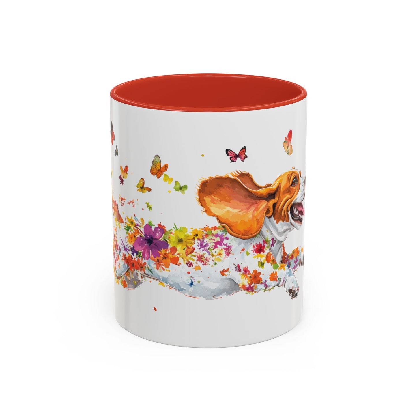 Basset Hound #2 Personalized Accent Mugs, 11oz