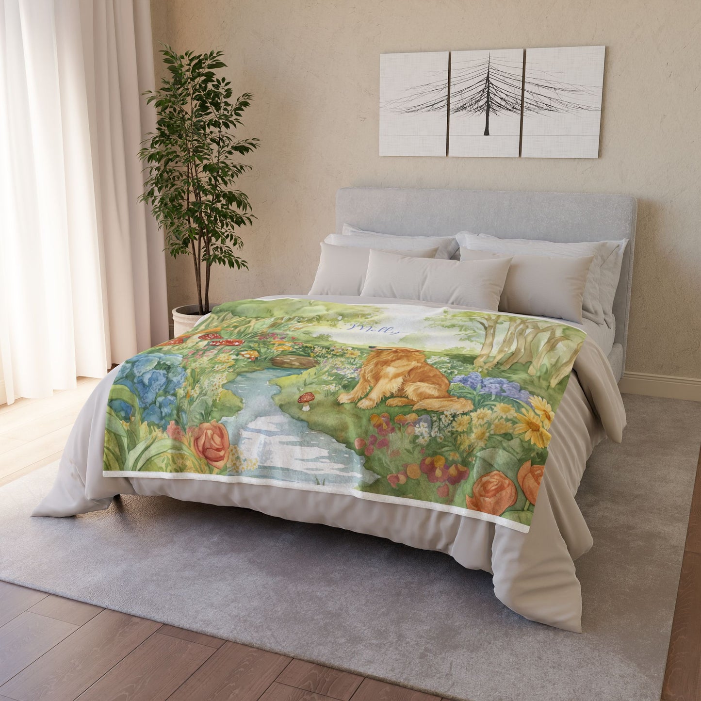 Golden Retreiver Personalised Blanket