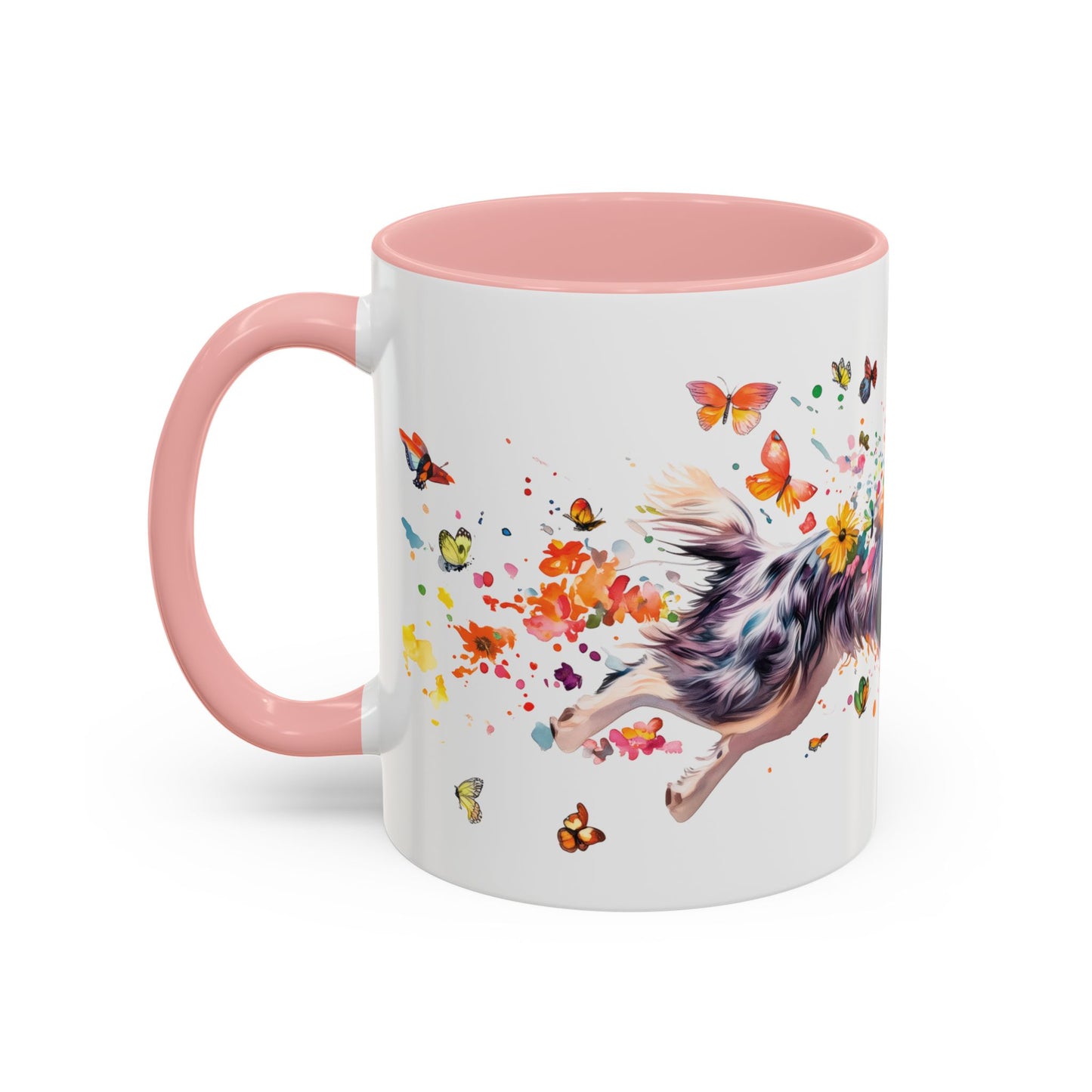 Border Collie Blue Merle, Personalized Accent Mugs, 11oz