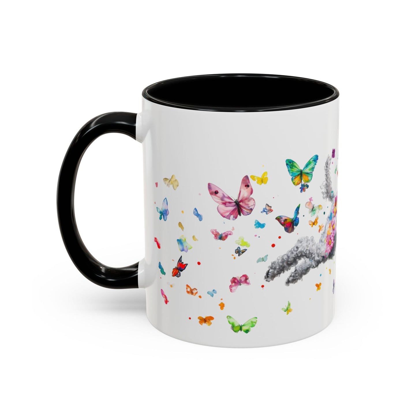 Poodle, Silver Personalized Accent Mugs, 11oz