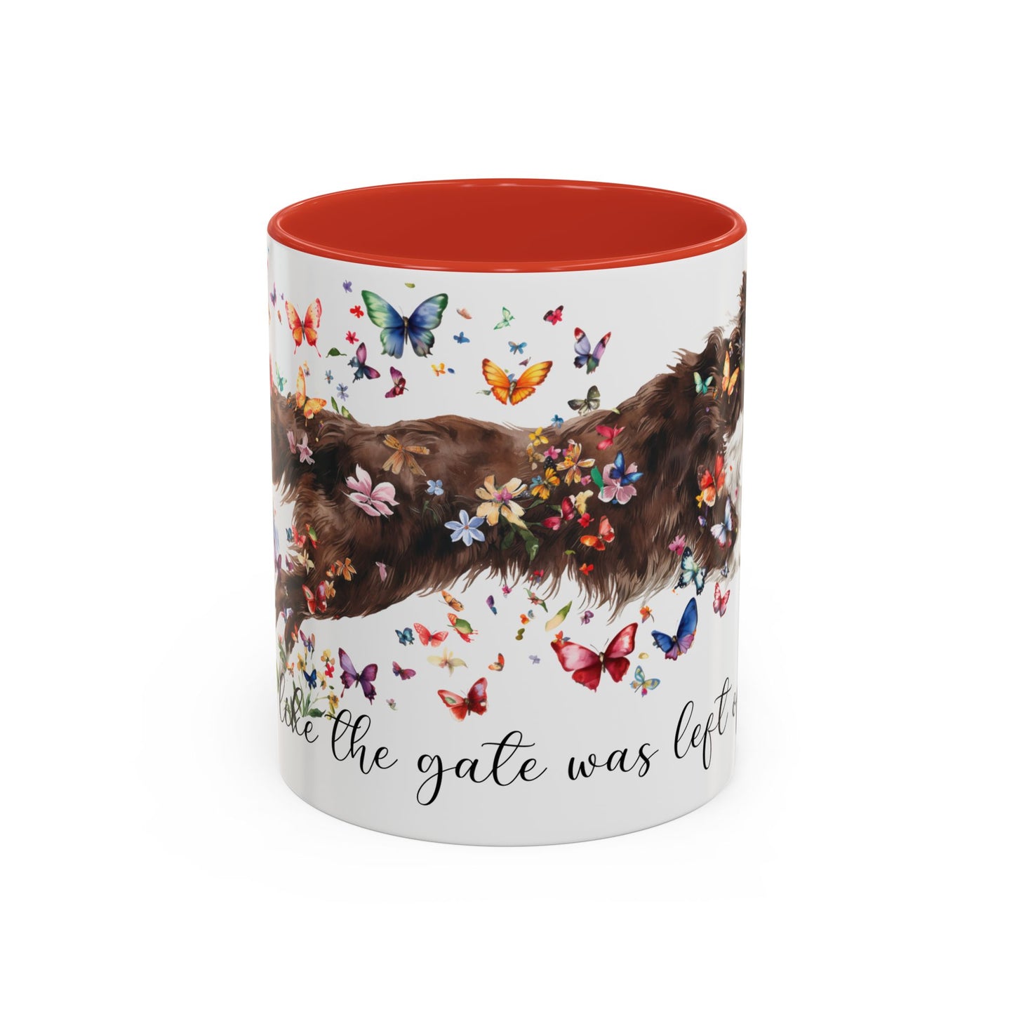 Border Collie #2 “Live like the gate was left open" Accent Mugs, 11oz