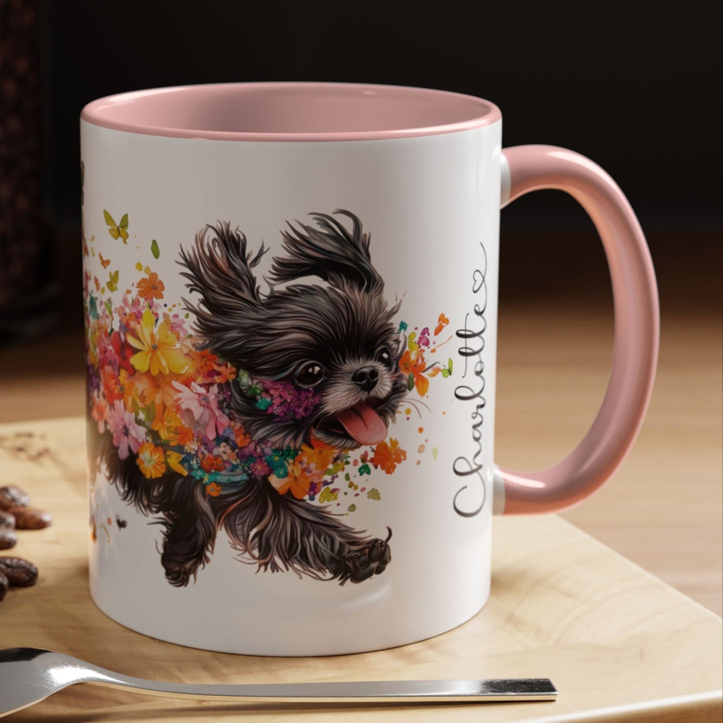 Peekingese #4 Personalized Accent Mugs, 11oz