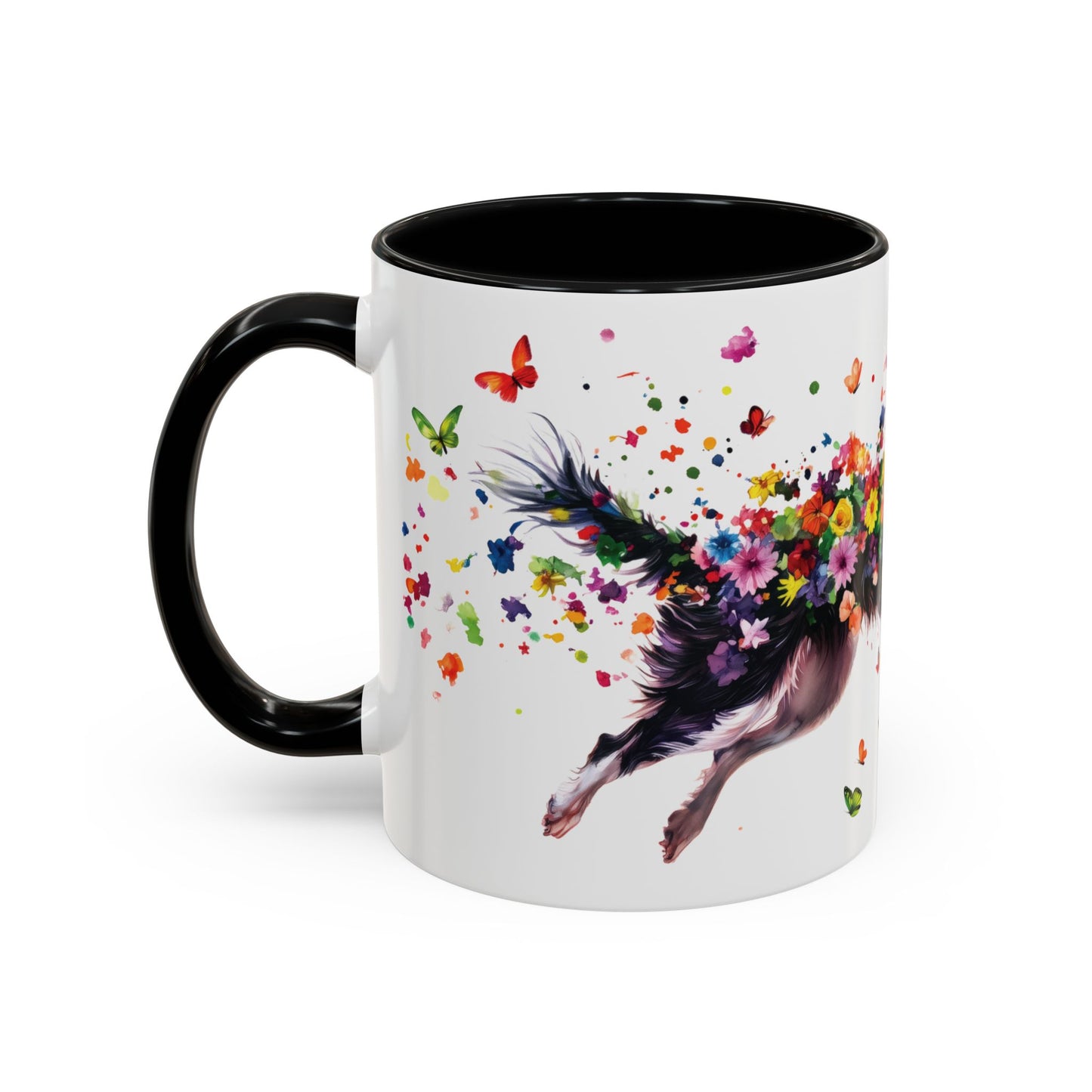 Border Collie Personalized Accent Mugs, 11oz