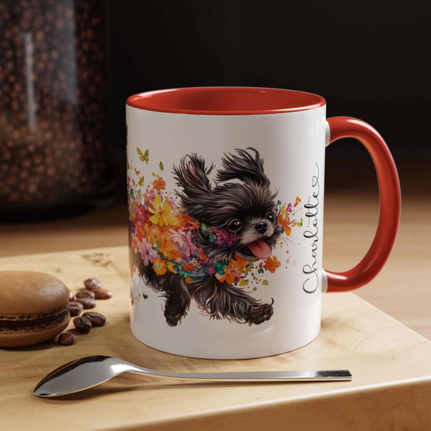 Peekingese #4 Personalized Accent Mugs, 11oz