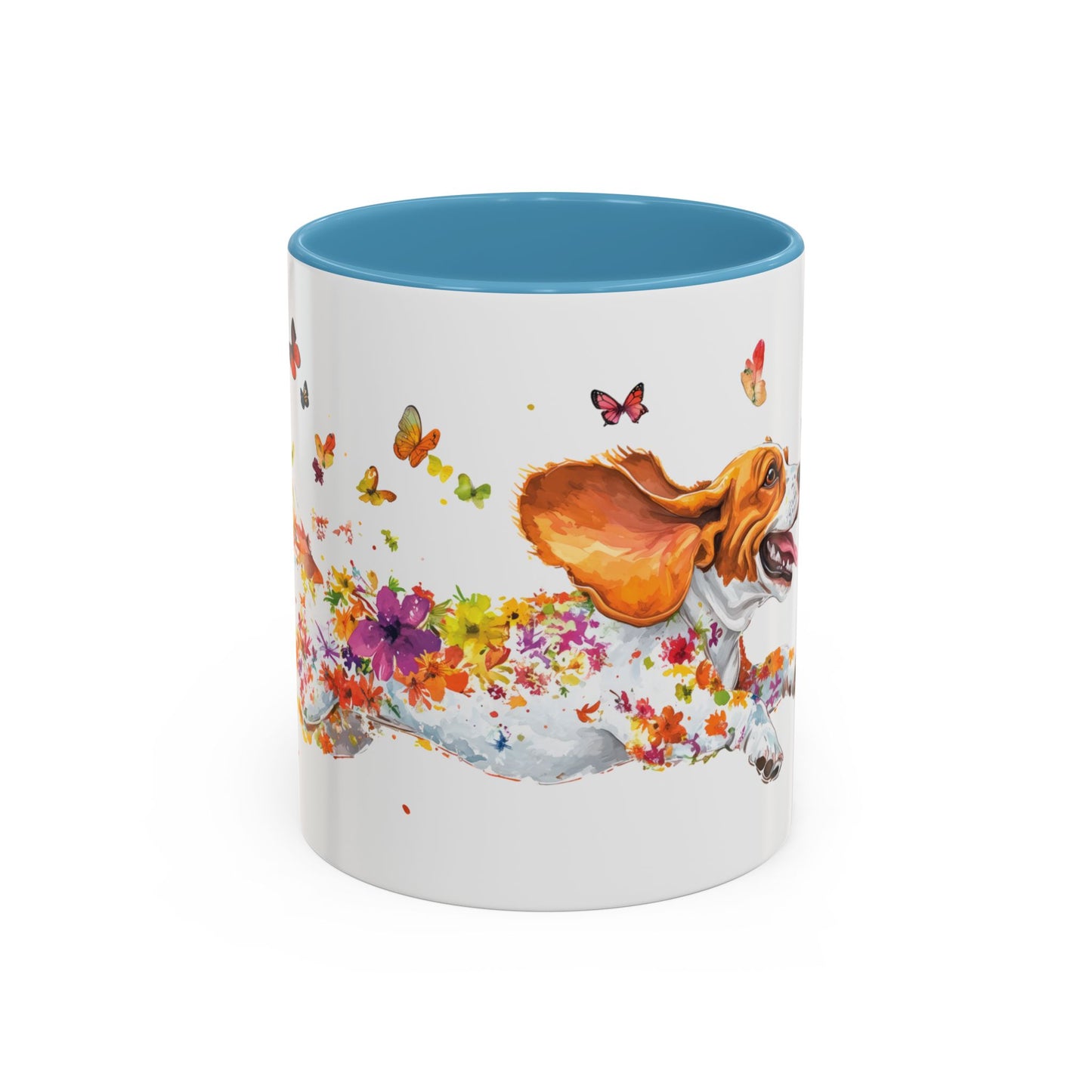 Basset Hound #2 Personalized Accent Mugs, 11oz