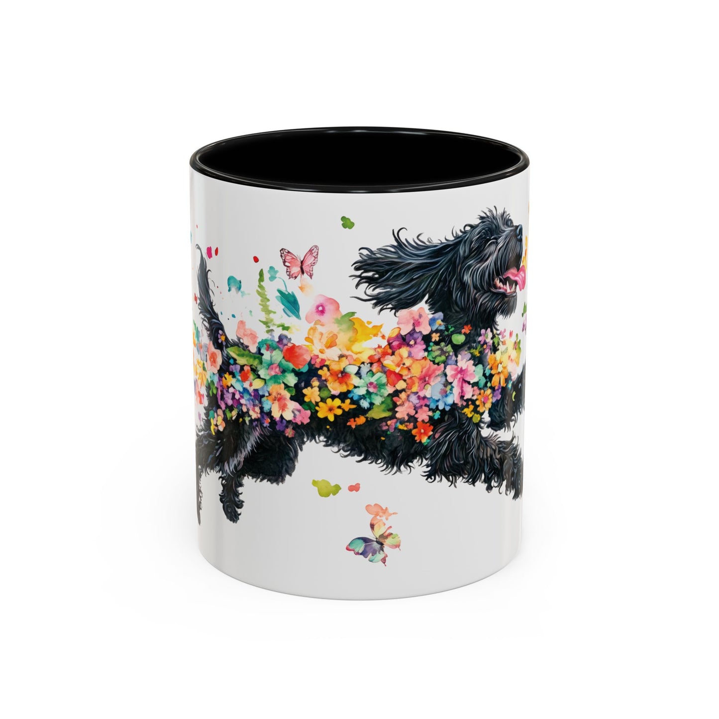 Portugese Water Dog Personalized Accent Mugs, 11oz