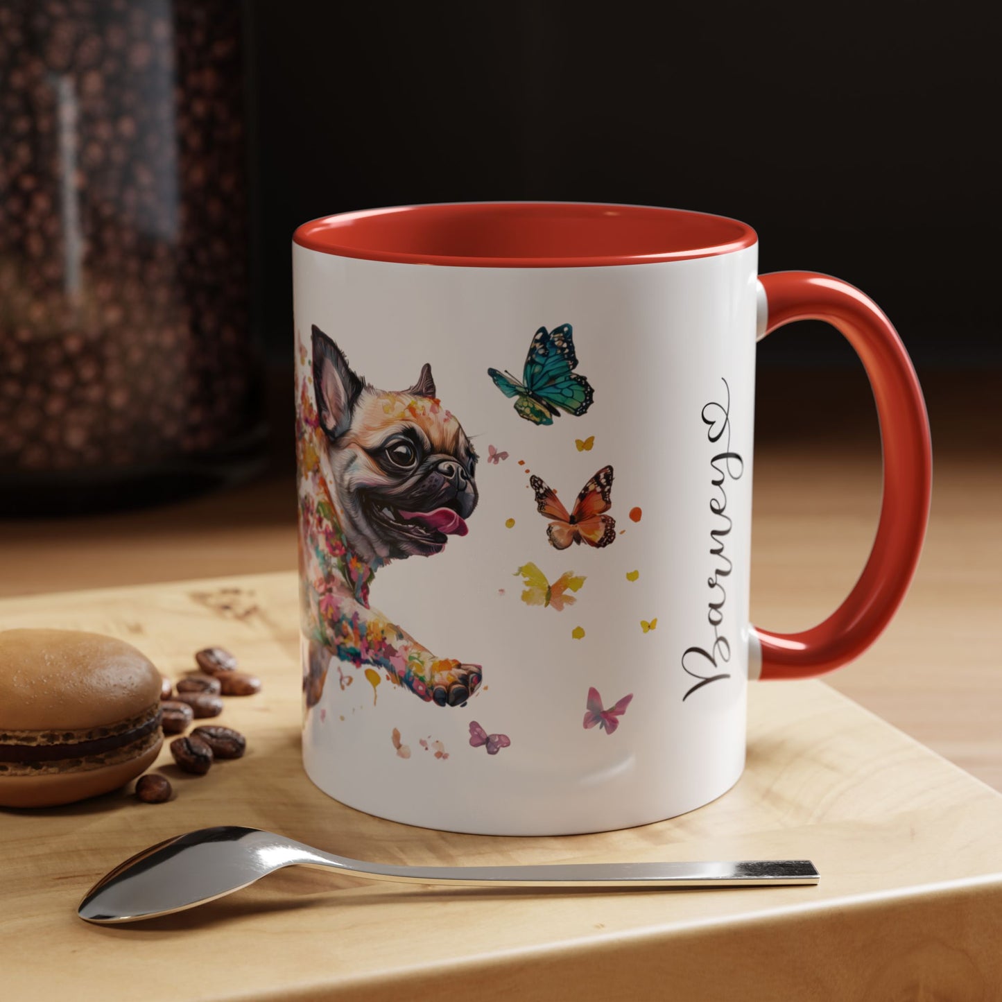 Pug Personalized Accent Mugs, 11oz
