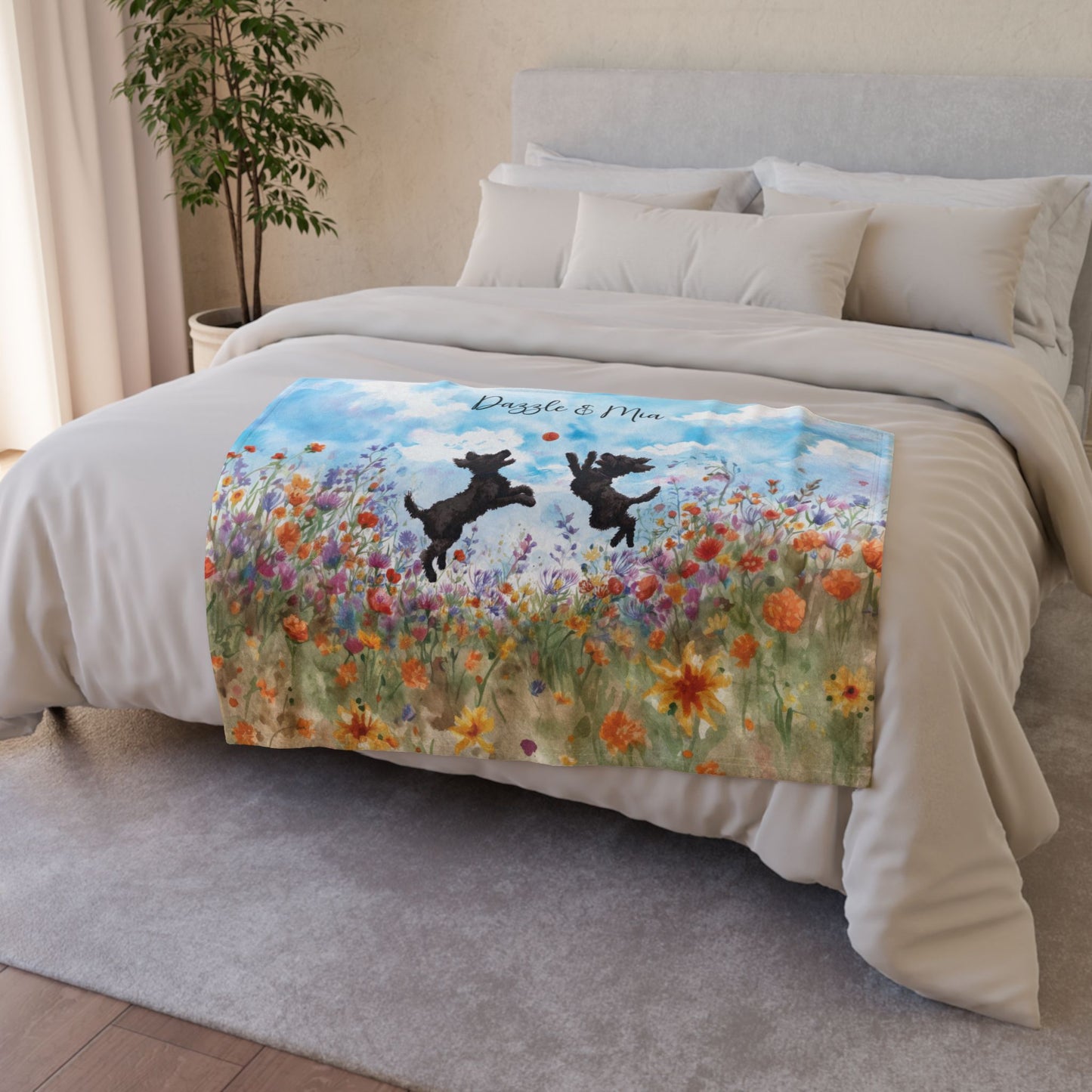 Pumi floral Personalised Blanket