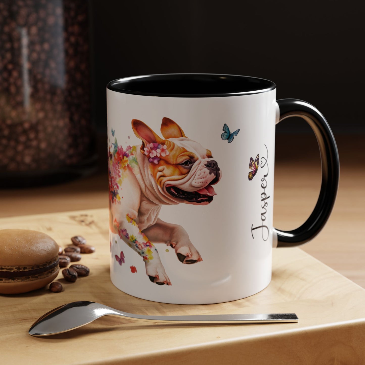 British/English Bulldog Personalized Accent Mugs, 11oz