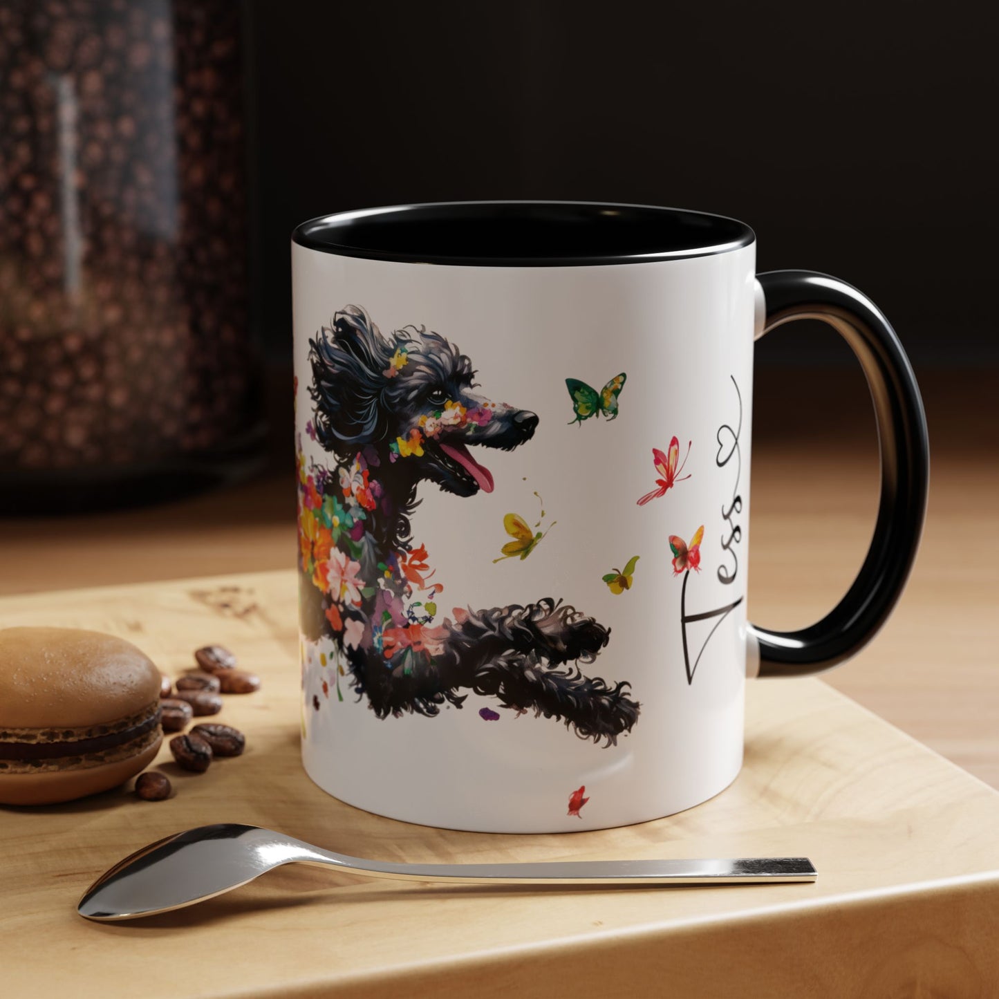 Poodle #2 Personalized Accent Mugs, 11oz