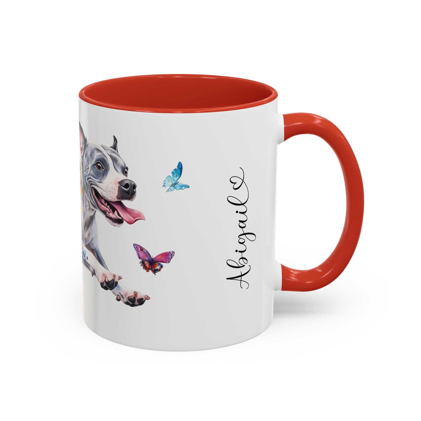 Staffordshire Terrier Personalized Accent Mugs, 11oz