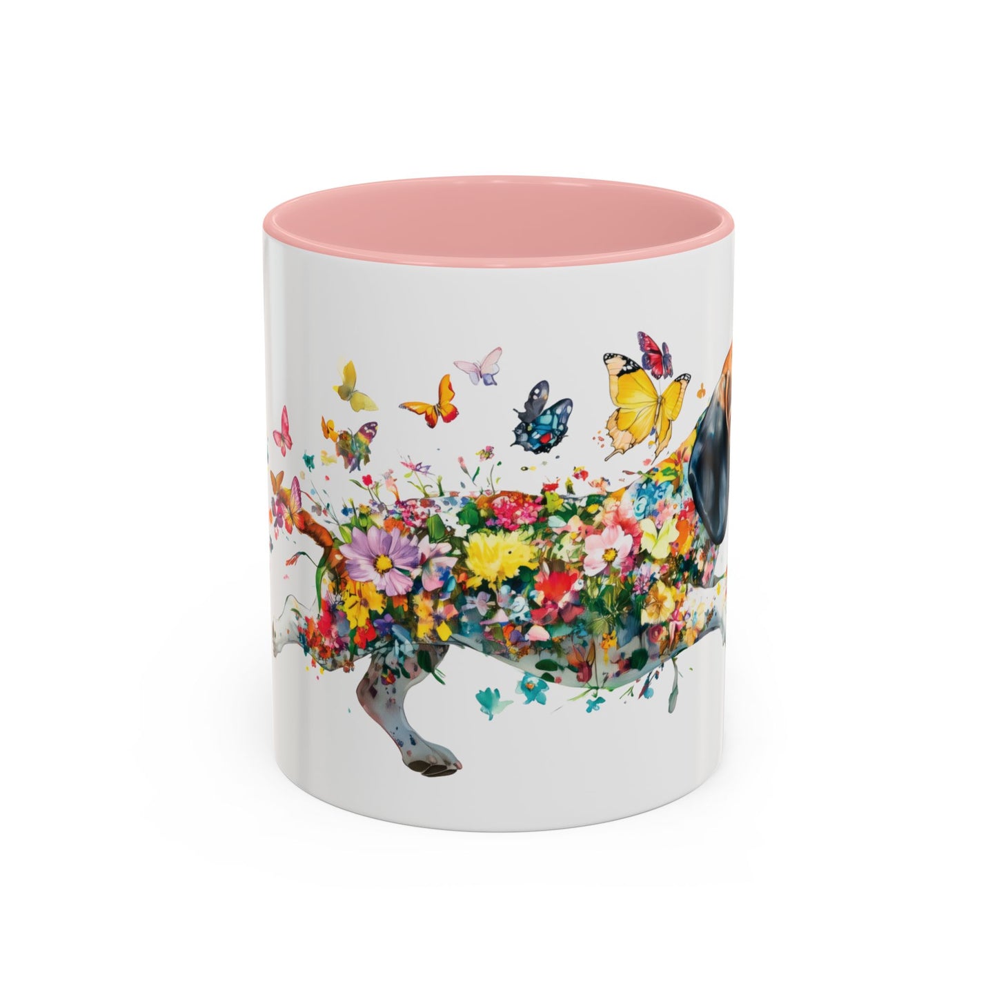 Basset Hound #1 Personalized Accent Mugs, 11oz