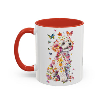 Bichon Frise Personalized Colorful Accent Mugs, 11oz