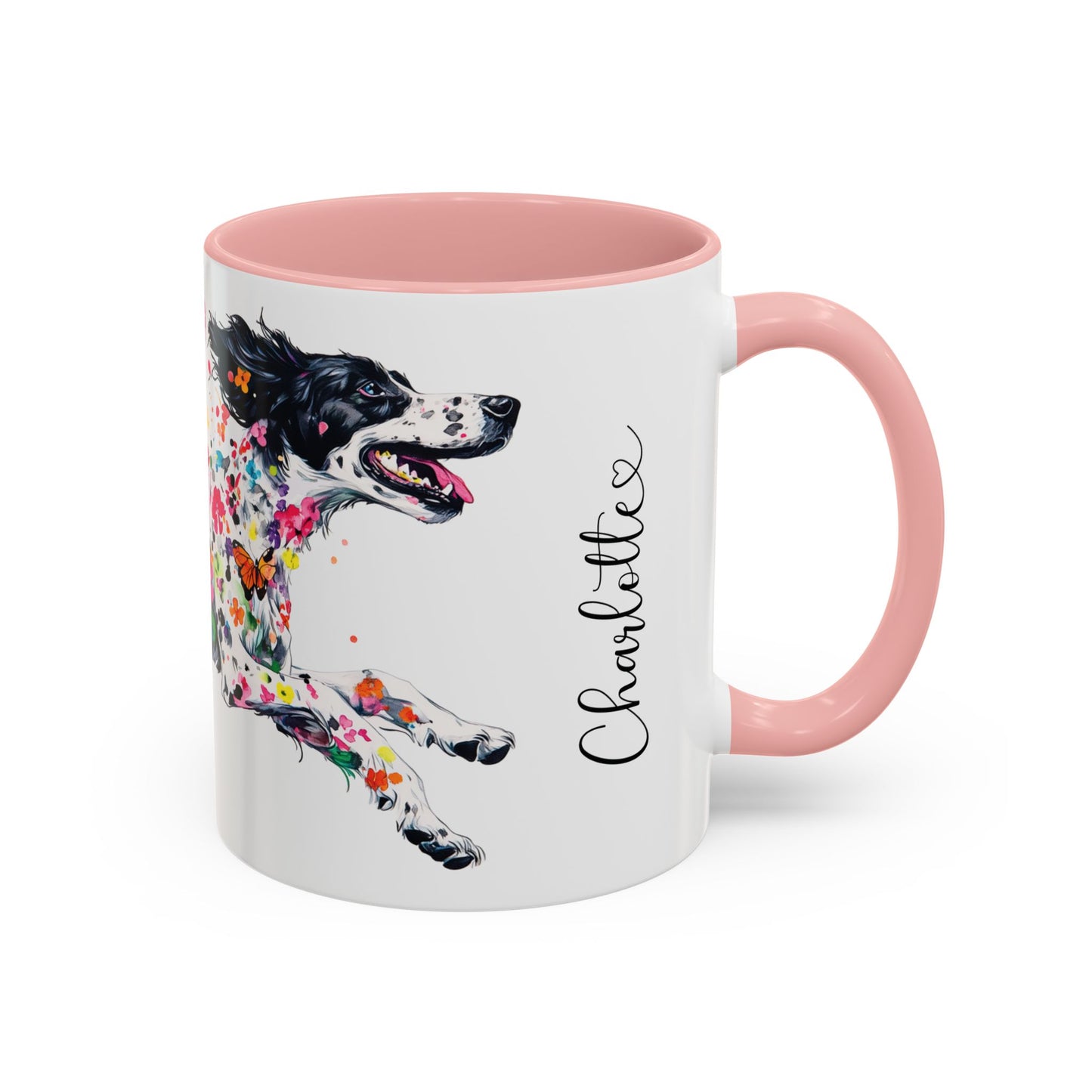English Setter #4 Personalized Accent Mugs, 11oz