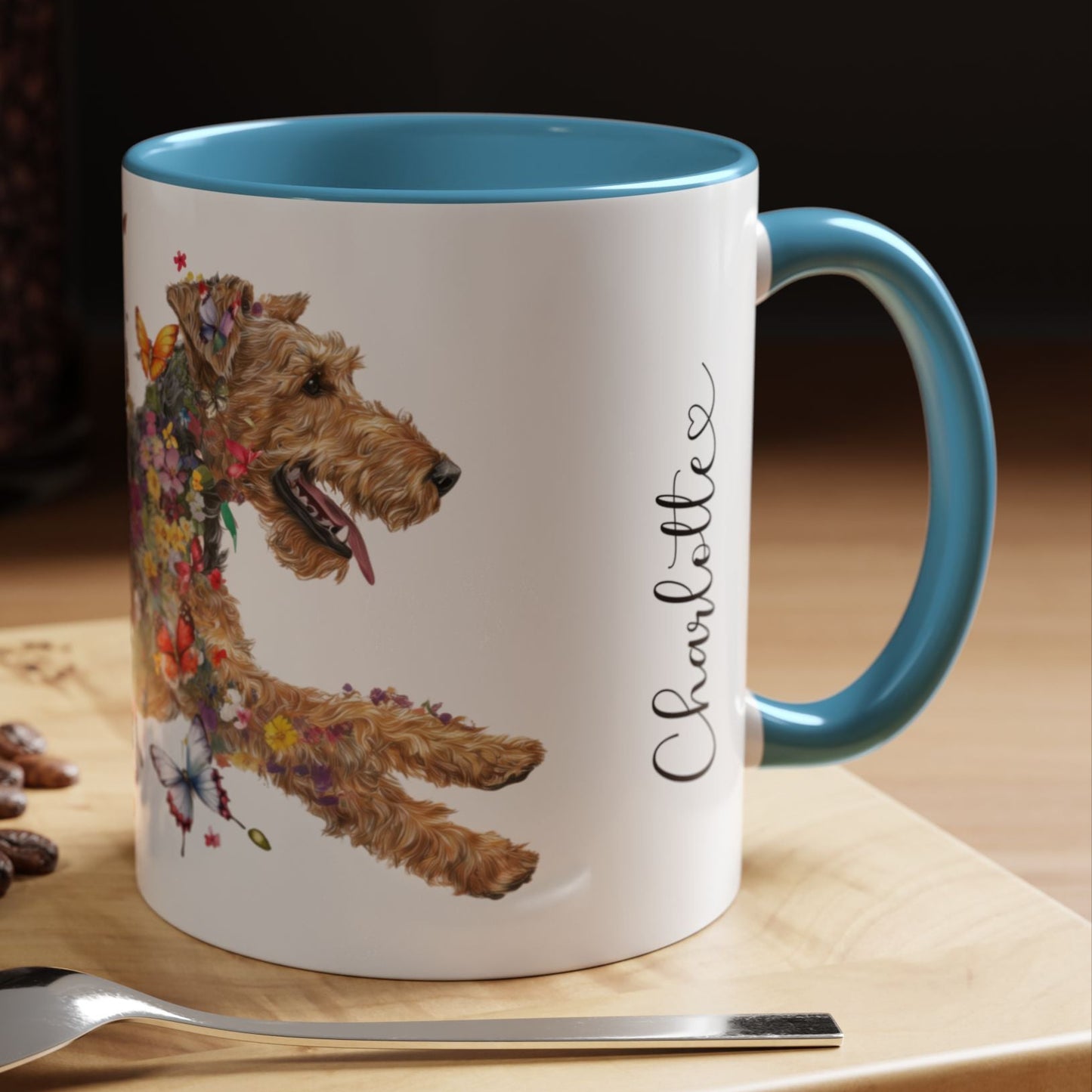 Airedale Terrier Personalized Accent Mugs, 11oz