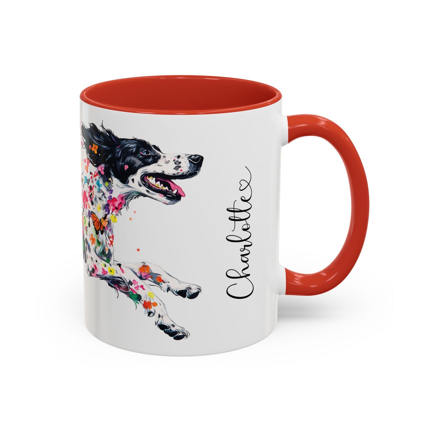 English Setter #4 Personalized Accent Mugs, 11oz
