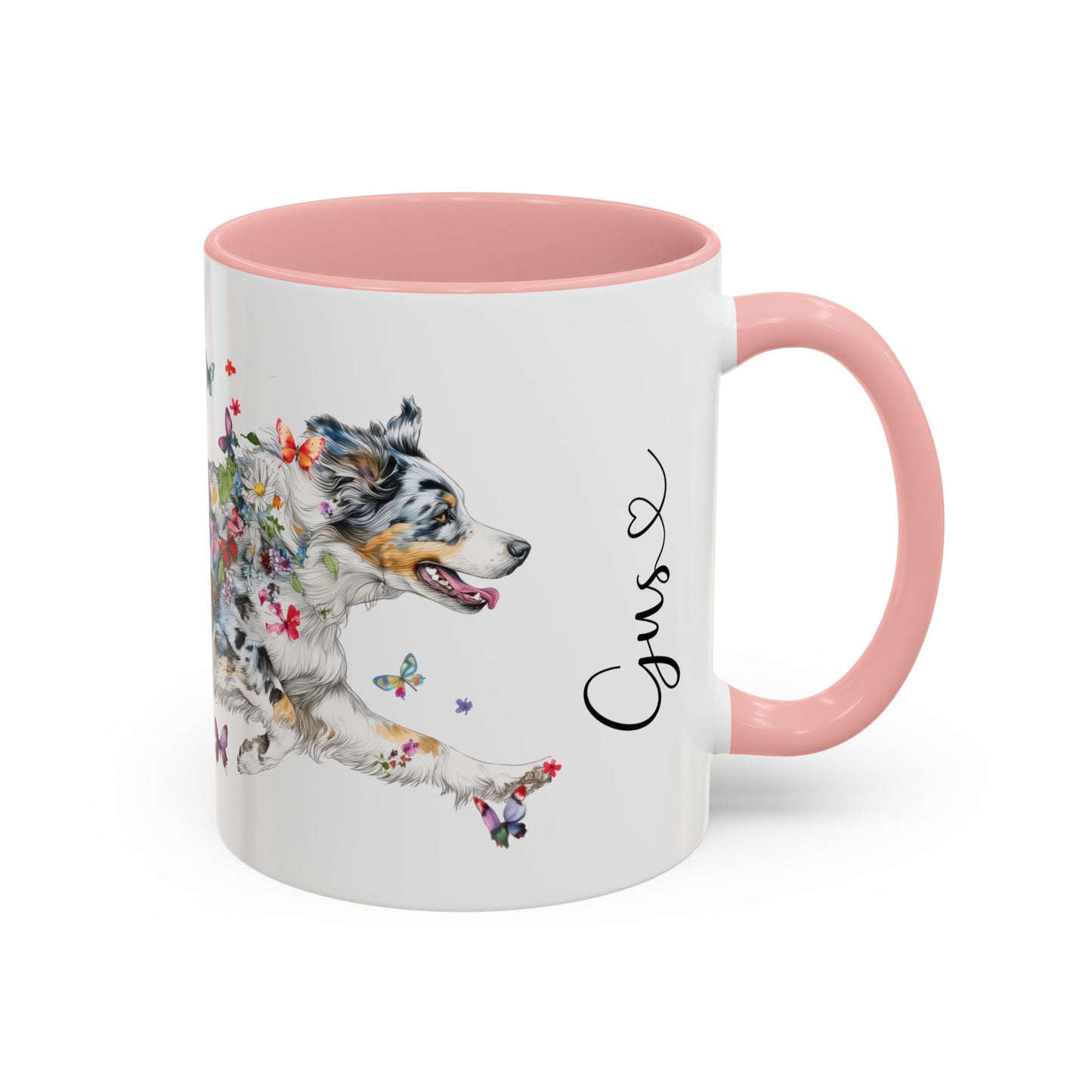 Aussie Doodle Blue Merle Personalized Accent Mugs, 11oz