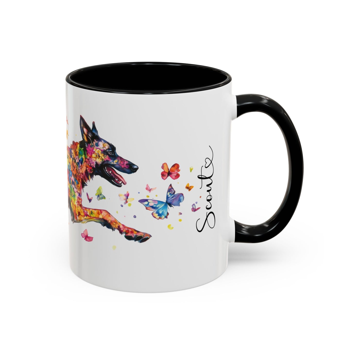Dutch Shepherd Personalized Accent Mugs, 11oz