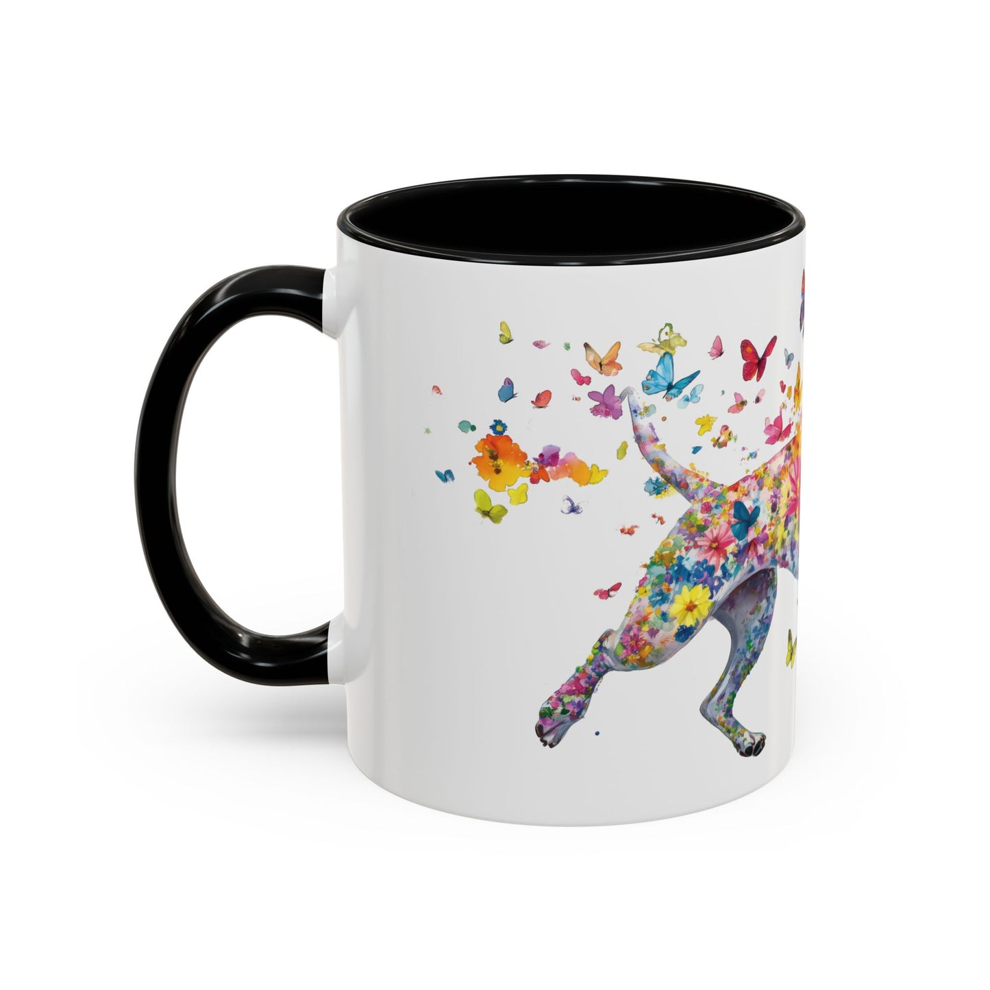 White Staffordshire Terrier Personalized Accent Mugs, 11oz