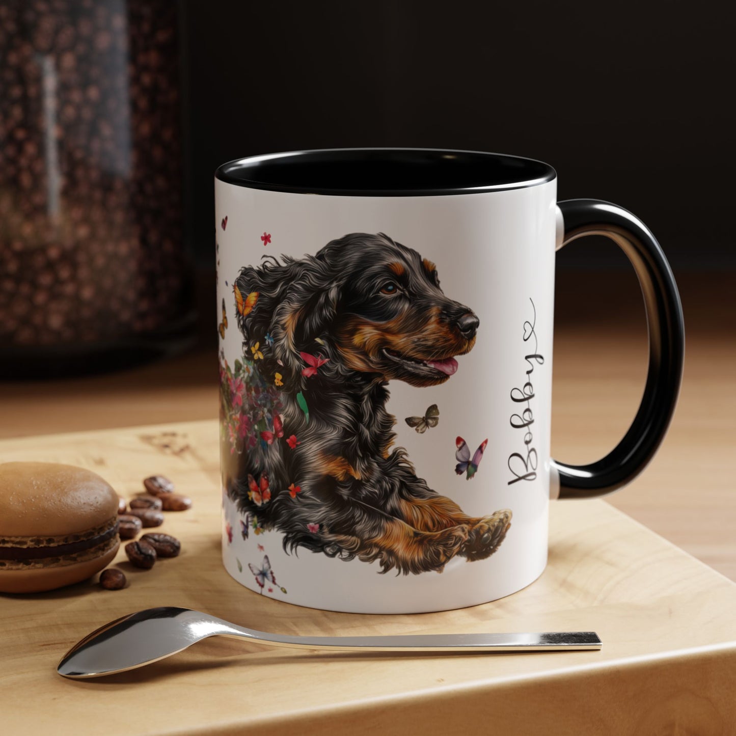 English Cocker Spaniel #4 Personalized Accent Mugs, 11oz