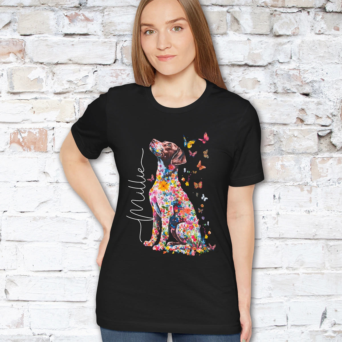 American Brittany #4 Floral Personalized T shirt