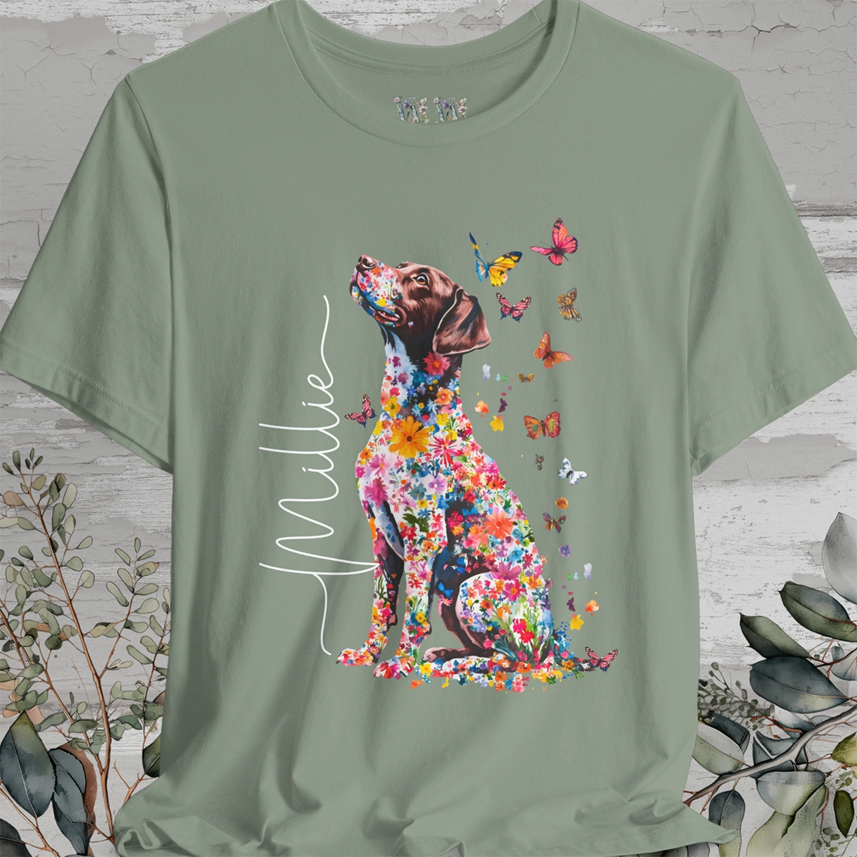 American Brittany #4 Floral Personalized T shirt
