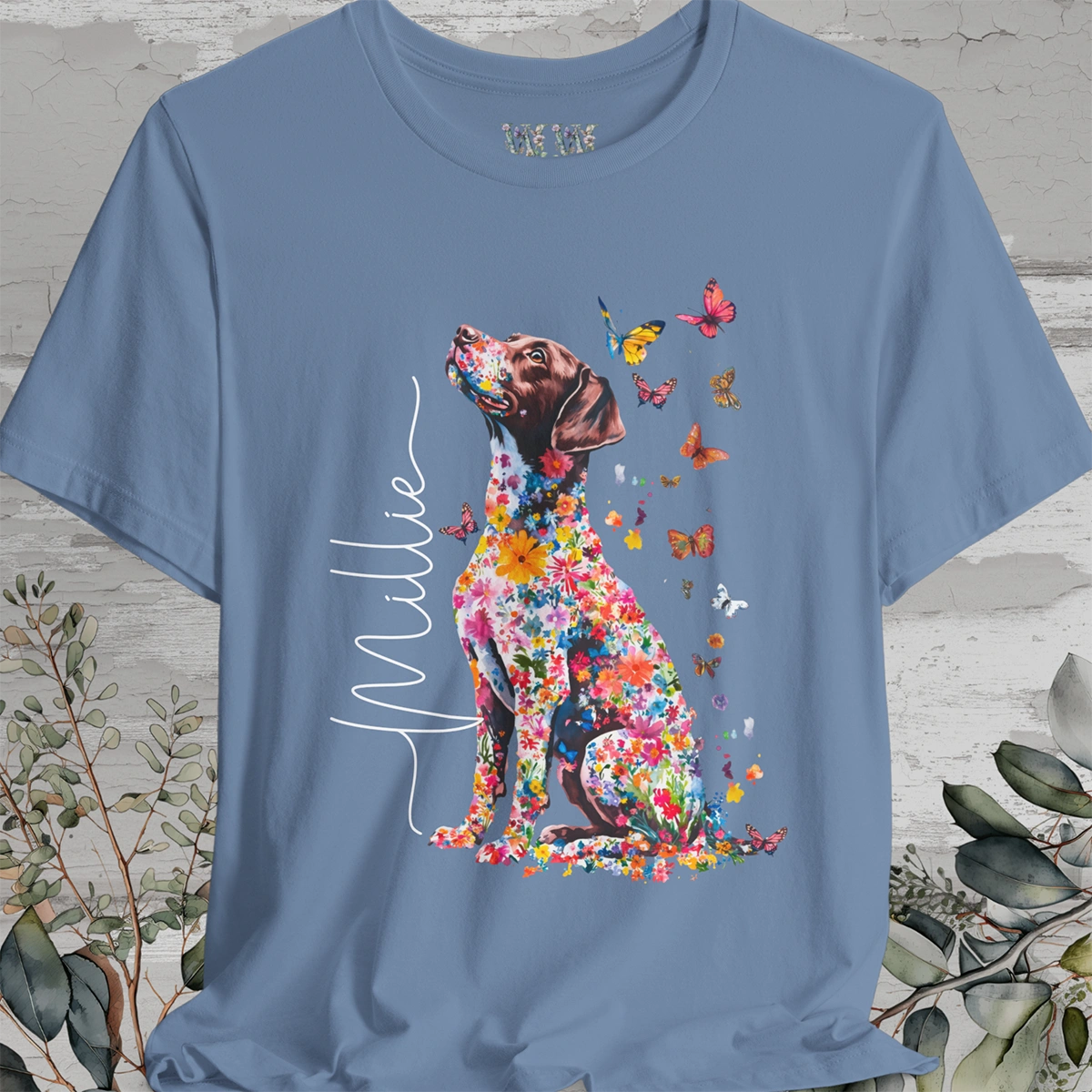 American Brittany #4 Floral Personalized T shirt