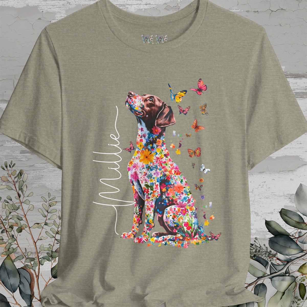 American Brittany #4 Floral Personalized T shirt