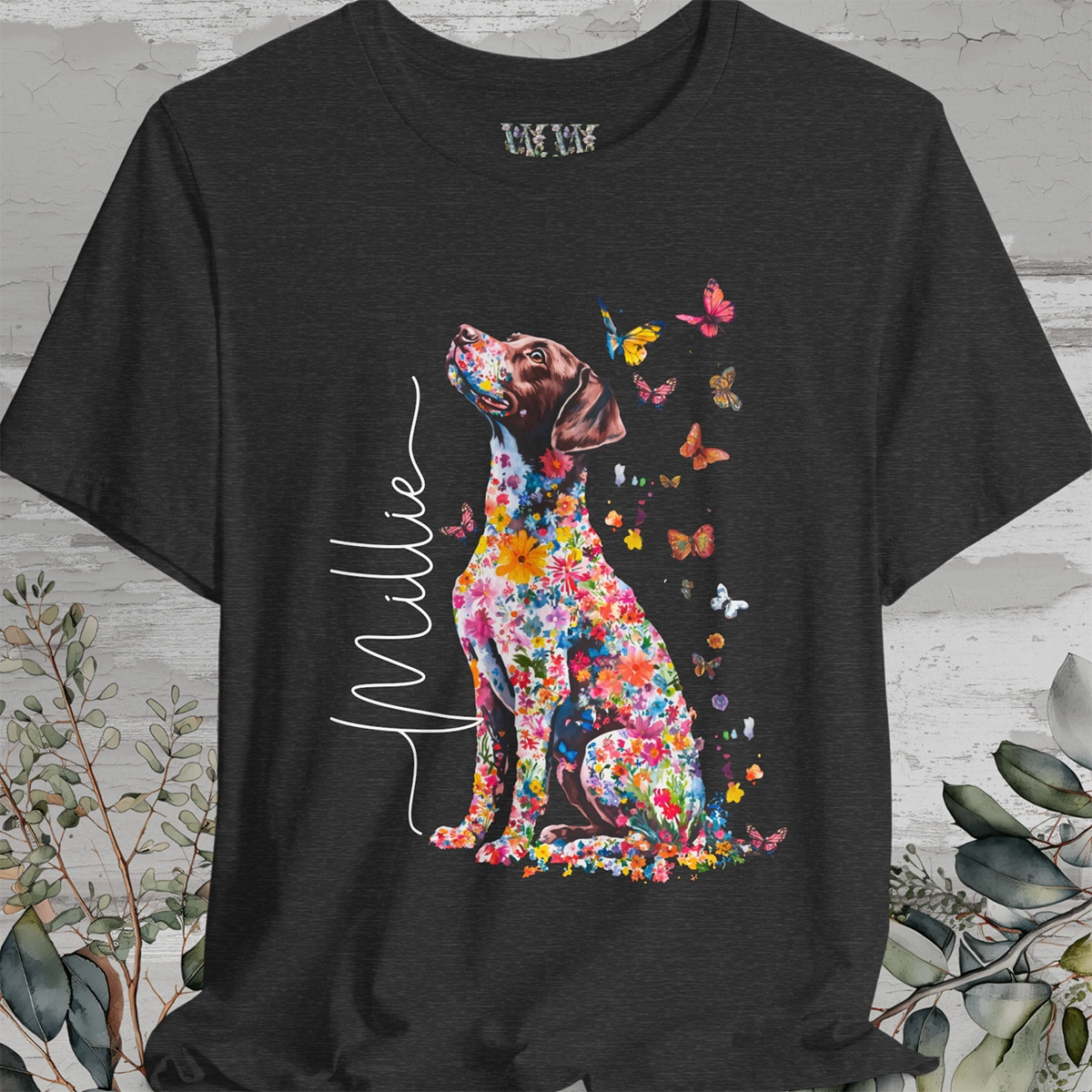 American Brittany #4 Floral Personalized T shirt
