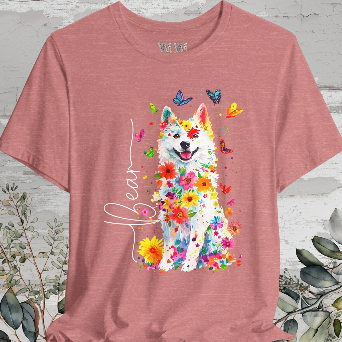 American Eskimo #2 Floral Personalized T shirt