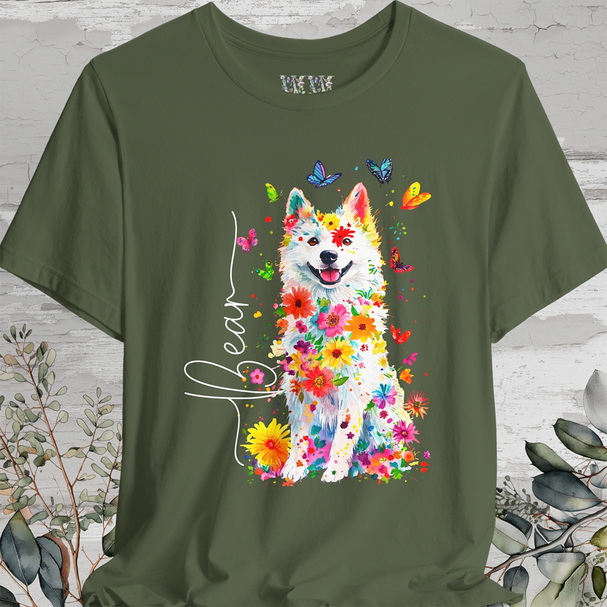American Eskimo #2 Floral Personalized T shirt