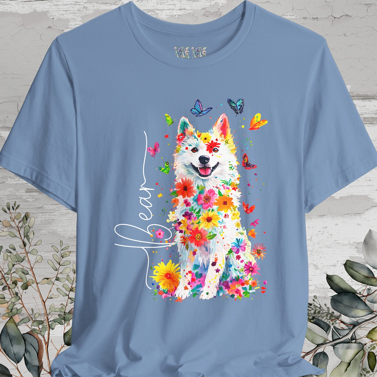 American Eskimo #2 Floral Personalized T shirt