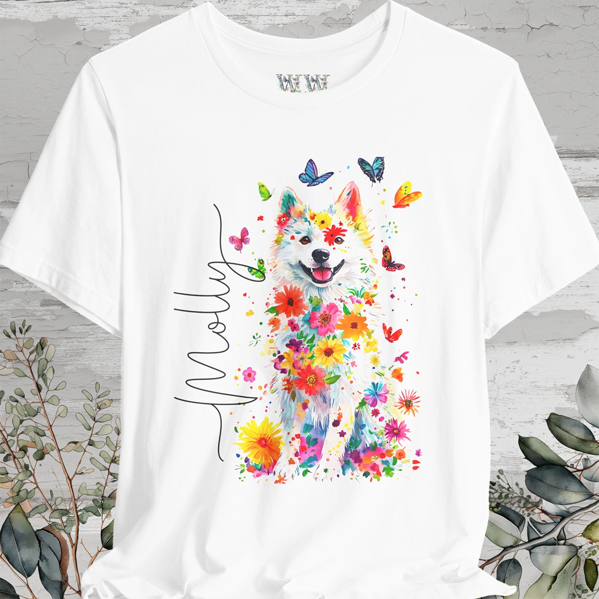 American Eskimo #2 Floral Personalized T shirt