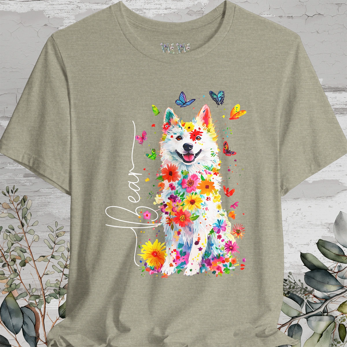 American Eskimo #2 Floral Personalized T shirt
