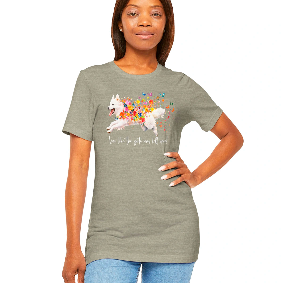 American Eskimo "Live like the gate was left open" Unisex T shirt