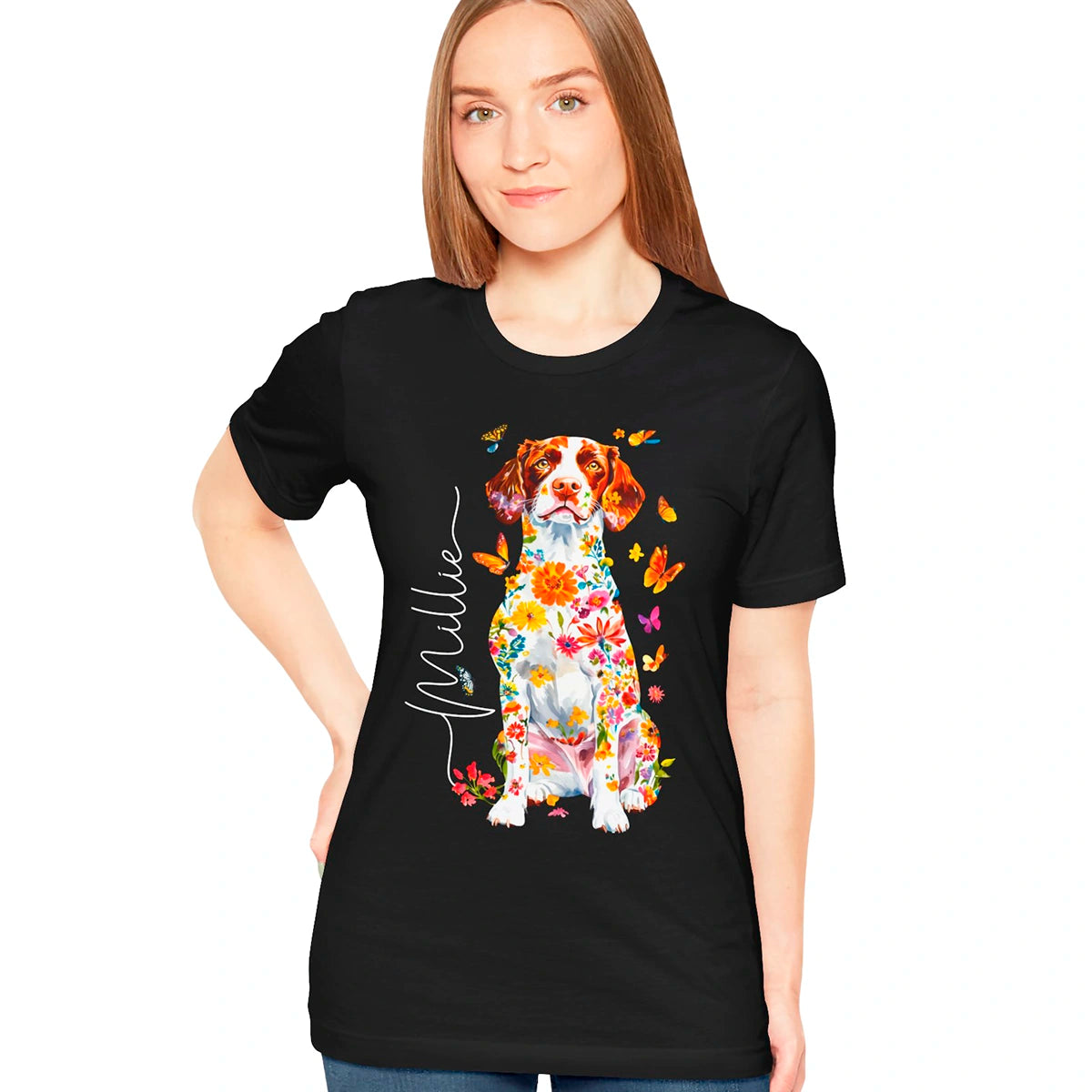 American Brittany #1 Floral Personalized T shirt