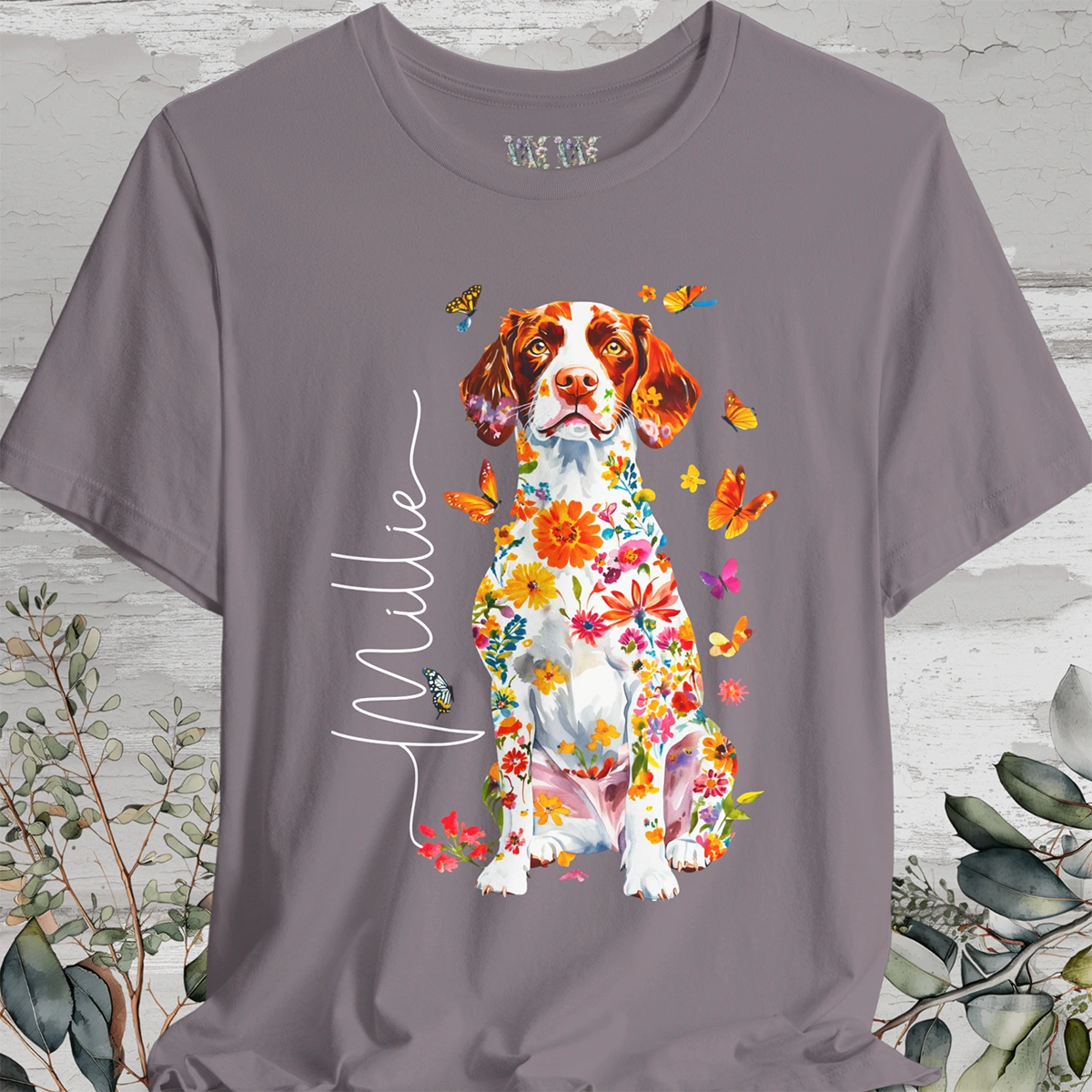 American Brittany #1 Floral Personalized T shirt